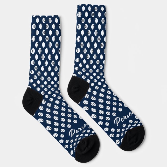 Personalized sports socks with tennis ball print (Right)