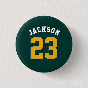 Personalized Sports Team Jersey Number Name 1 Inch Round Button