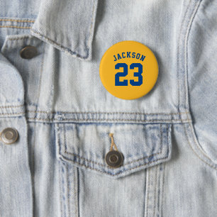 Personalized Sports Team Jersey Number Name 2 Inch Round Button