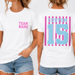 Personalized Sports Team Name Number Front & Back T-Shirt