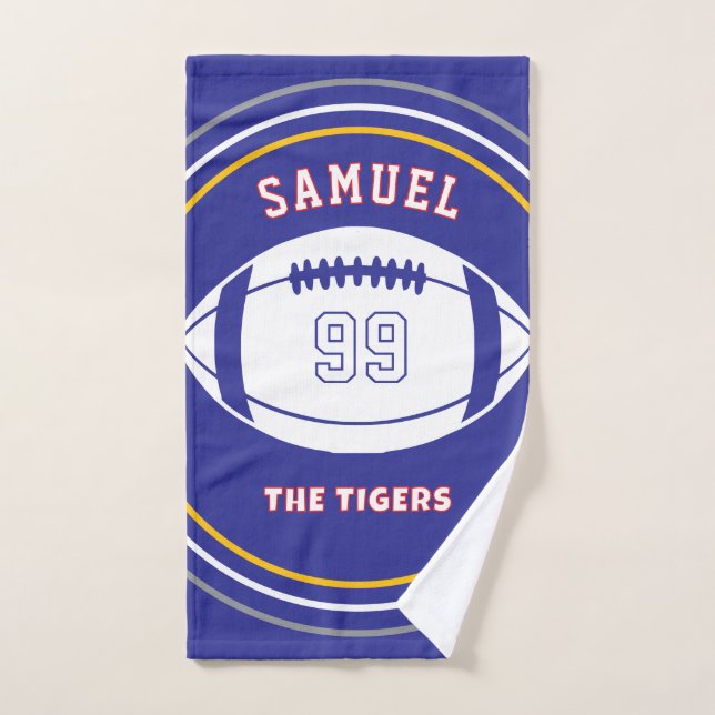 Personalized Sports Towel | Custom Football Player (Hand Towel)