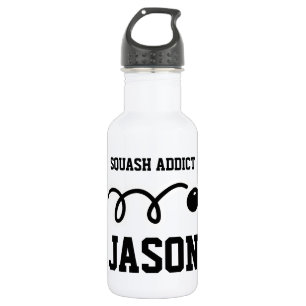 Personalized sports water bottle for squash player