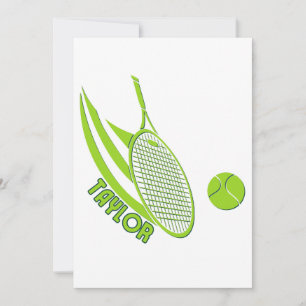 Personalized Sports With Name Tennis Invitation
