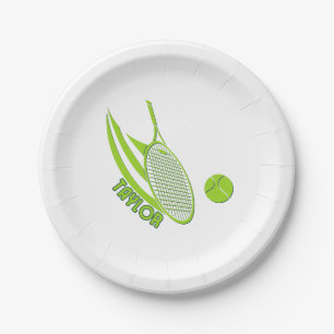 Personalized Sports With Name Tennis Paper Plate