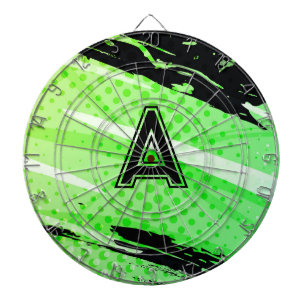 Personalized Sporty Green & Black Dartboard
