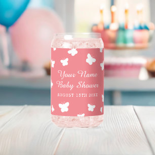 Personalized spring baby shower party can glasses