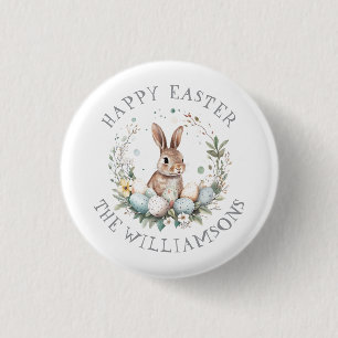  Personalized Spring Bunny Easter Eggs Garland 1 Inch Round Button