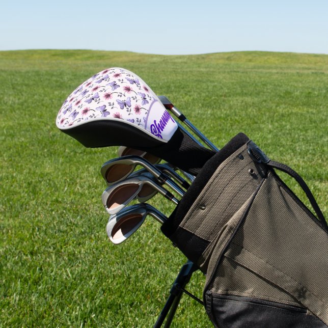 Personalized Spring Butterfly Floral Gift   Golf Head Cover (In Situ)