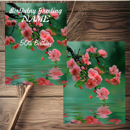 Personalized Spring Cherry Blossom Floral Birthday