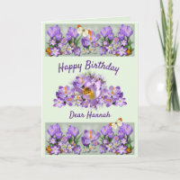 Personalized Spring Crocus Custom Text Birthday