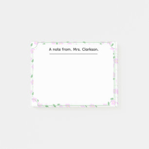Personalized spring Floral for teachers present  Post-it Notes