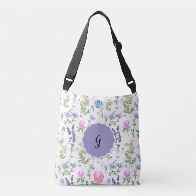 Personalized Spring Floral Teachers Crossbody Bag (Front)