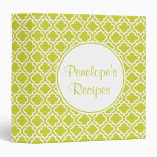 Personalized  Spring Green  Recipe Binder