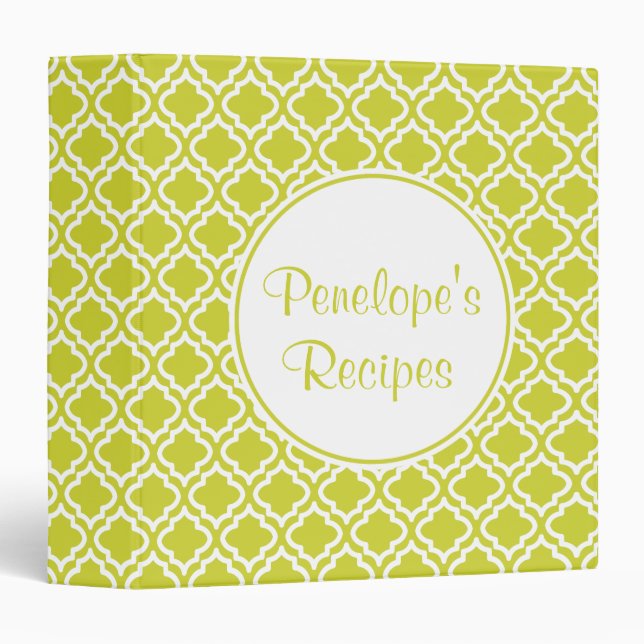 Personalized  Spring Green  Recipe Binder (Front/Spine)