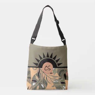 Personalized Springtime Green & Peach Tote Bag