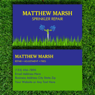 Personalized Sprinkler Repair Business Card