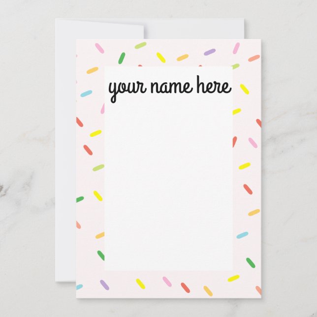 Personalized Sprinkles Notecards (Front)