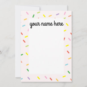 Personalized Sprinkles Notecards