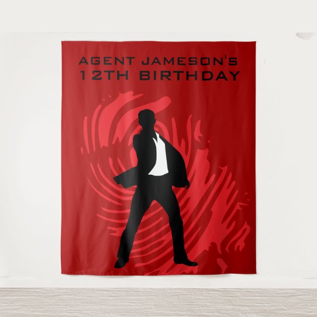 Personalized Spy Party Fingerprint Tapestry (Front)