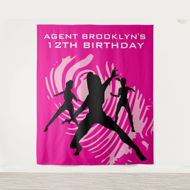 Personalized Spy Party Fingerprint Tapestry (Front)