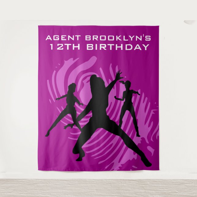 Personalized Spy Party Fingerprint Tapestry (Front)