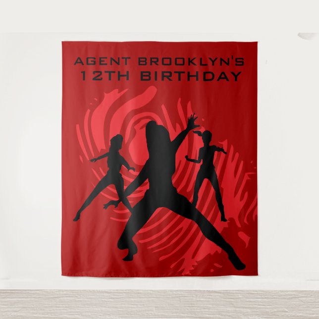 Personalized Spy Party Fingerprint Tapestry (Front)