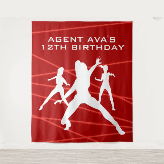 Personalized Spy Party Laser Tapestry