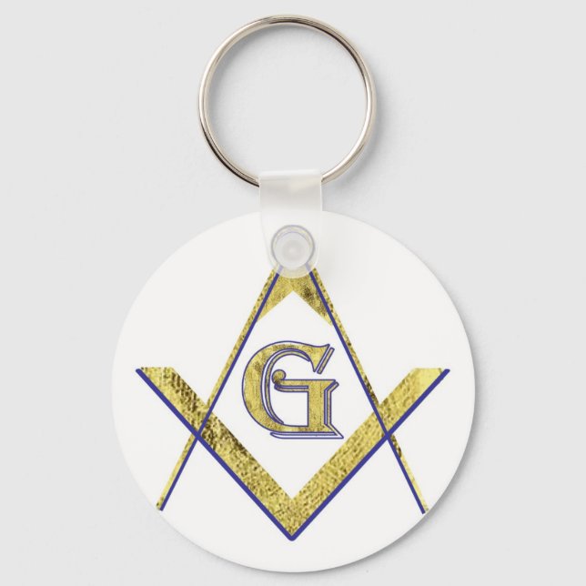 PERSONALIZED SQUARE AND COMPASSES MASONIC KEYCHAIN (Front)