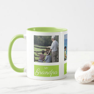 Personalized Square Collage Photo for Grandpa Mug