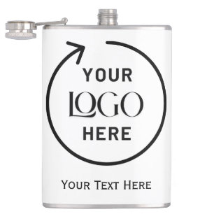 Personalized Square Logo Flask
