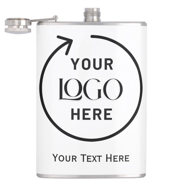 Personalized Square Logo Flask (Opened)