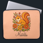 Personalized Squirrel and flowers  Laptop Sleeve<br><div class="desc">Squirrel and flowers</div>