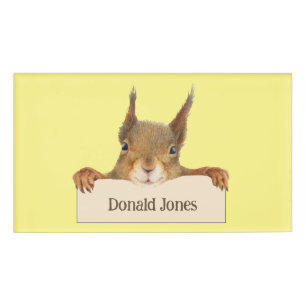 Personalized Squirrel Holding Custom Sign  Name Tag