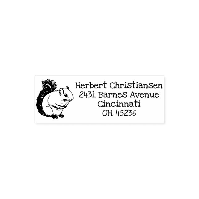 Personalized Squirrel Return Address Self-inking Stamp (Design)