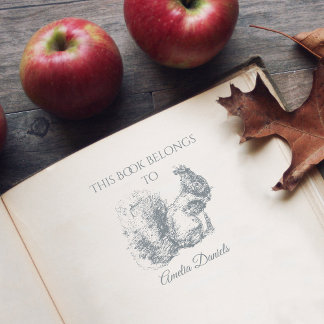 Personalized Squirrel This Book Belongs To Self-inking Stamp