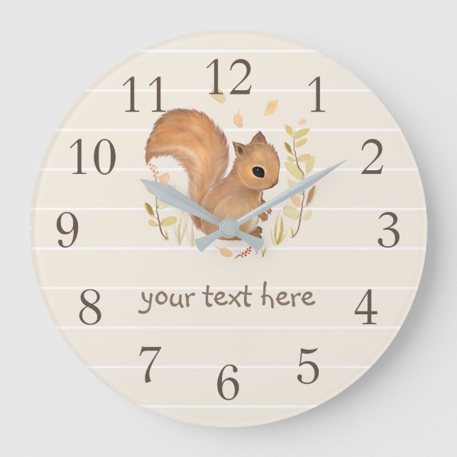 Personalized Squirrel Wall Clock (Front)