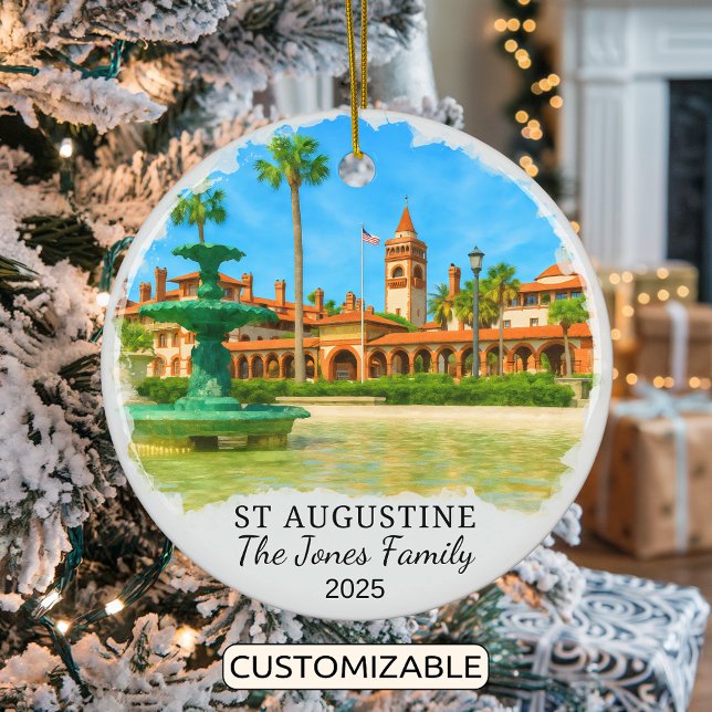 Personalized St Augustine Ornament, Florida Ceramic Ornament (Creator Uploaded)