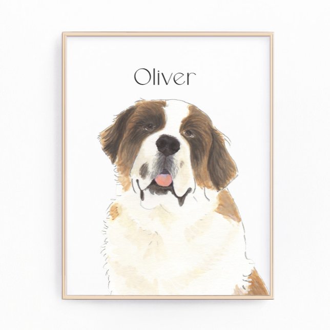 Personalized St. Bernard Art Photo Print (Creator Uploaded)