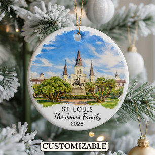 Personalized St. Louis Ornament, Custom Missouri Ceramic Ornament