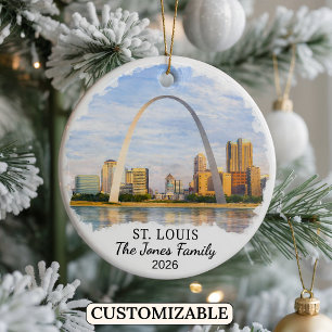 Personalized St. Louis Ornament, Custom Missouri Ceramic Ornament