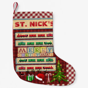 Personalized St. Nick's Christmas Block Party Small Christmas Stocking