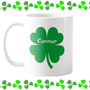 Personalized St. Patrick’s Day Shamrock Coffee Mug