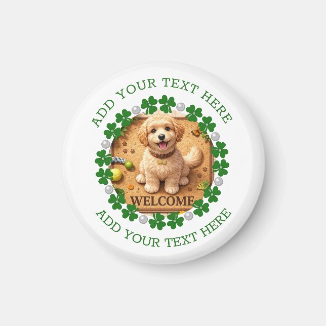 Personalized St. Patrick’s Day Shamrock with Pearl Magnet (Front)