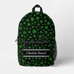 Personalized St. Patrick’s Day Shamrock with Pearl Printed Backpack