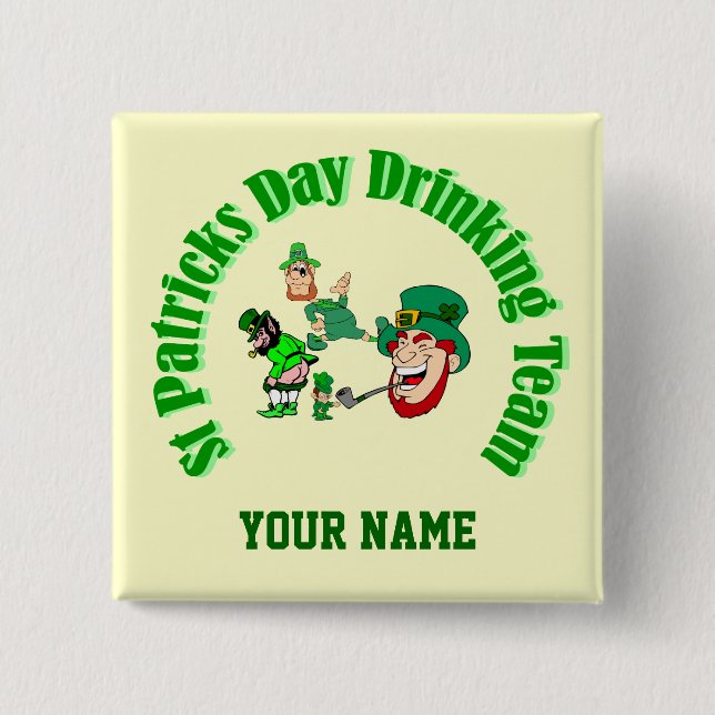 Personalized St Patrick's day 2 Inch Square Button (Front)