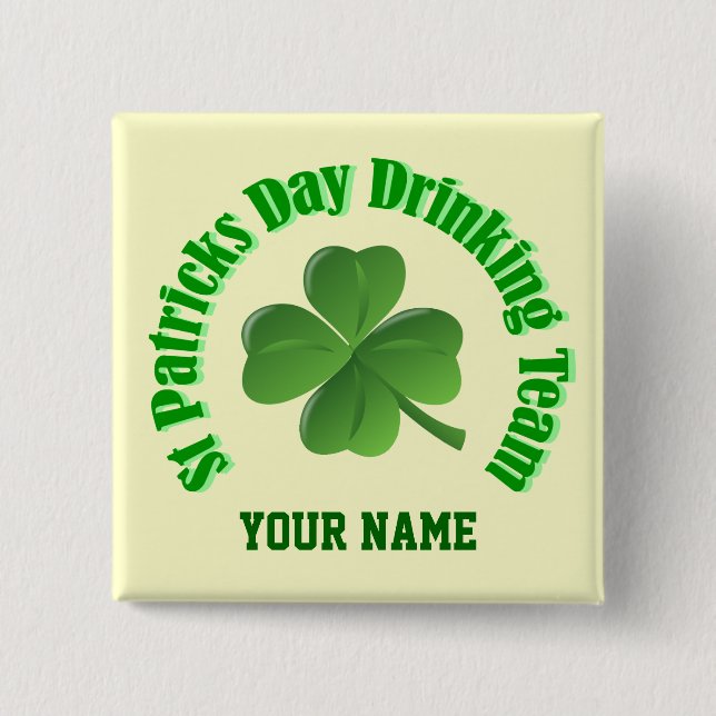 Personalized St Patrick's day 2 Inch Square Button (Front)