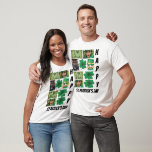 Personalized St Patrick's Day 9 Photo Collage T-Shirt