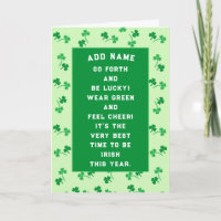 Personalized St. Patrick's Day card
