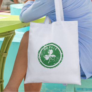 Personalized St. Patrick's Day Clover Tote Bag