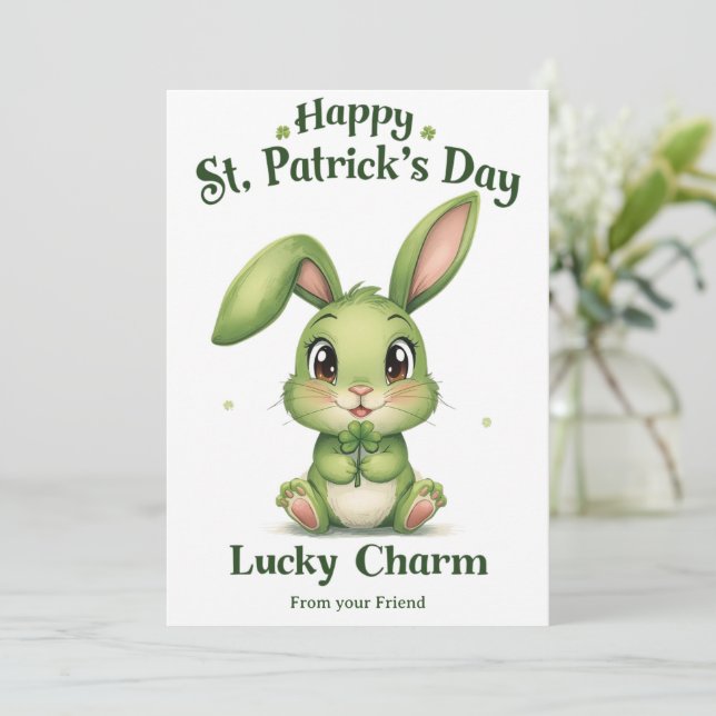 Personalized St Patrick's Day Holiday Card (Standing Front)